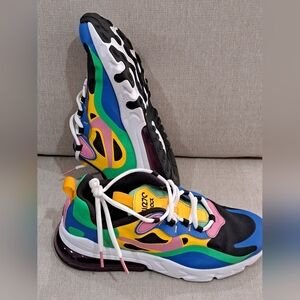 Nike Air React- Youth Size 7Y CU4668-001 Blue Black Yellow Green Pink